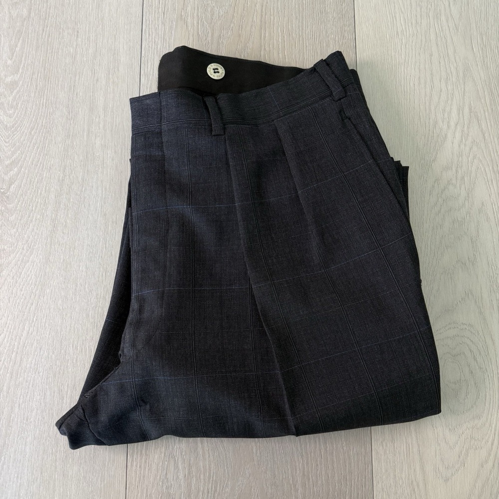 Polo Ralph Lauren Pants Mens 34x31 Plaid Wool Pleated Dress Classic Vintage